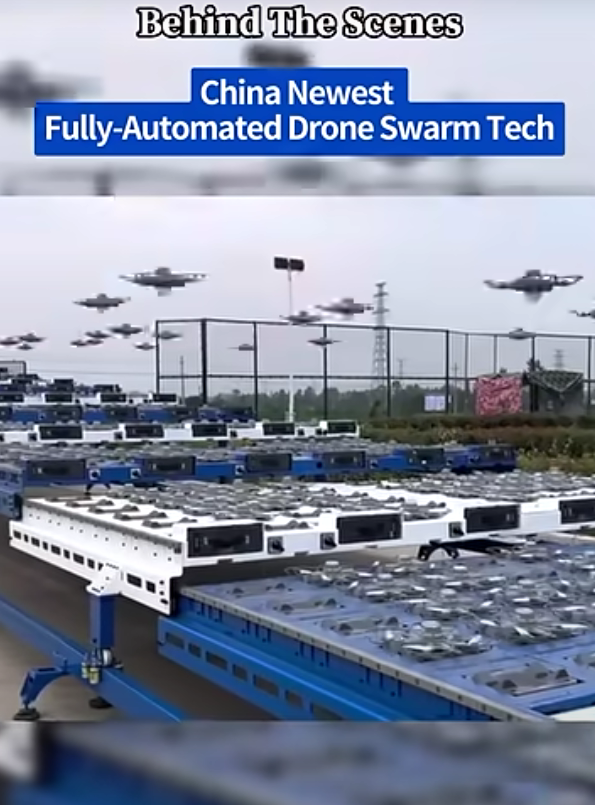 中国科技公司展示新型无人机货柜收发集群技术：一键快速放飞和回收数千架无人机(图1)