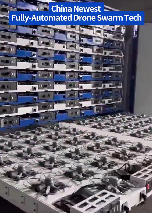 中国科技公司展示新型无人机货柜收发集群技术：一键快速放飞和回收数千架无人机(图2)